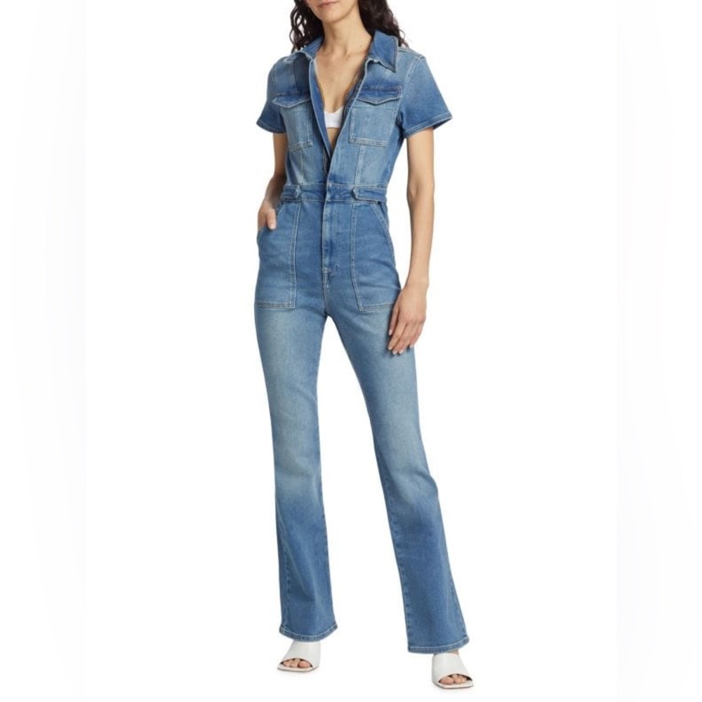 Good American Light Blue Denim Jumpsuit